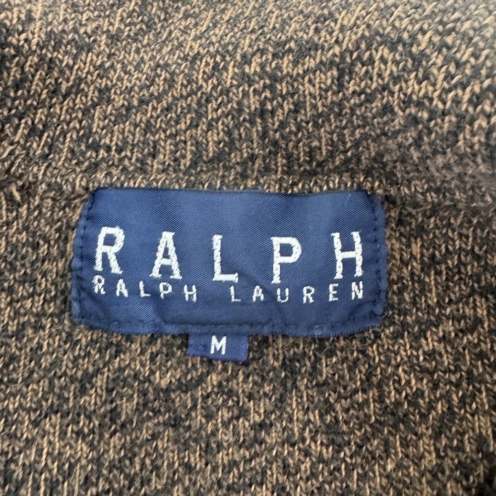 Vintage 90s Ralph Lauren Polo Sweater Sz M Cotton Brown Dark Academia Old Money - Picture 8 of 12